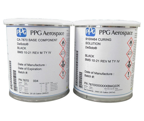 PPG® DeSoto® CA7870 Black BMS 10-21 Type IV Spec Anti-Static Carbon Filled Epoxy Coating - Quart Kit