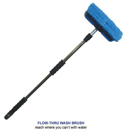 Carrand 93089 Aluminum 10" Wash Brush with 68" Water Flow-Thru Extension Pole