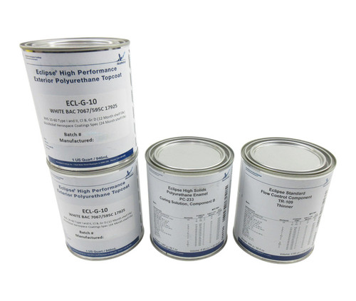 AkzoNobel Eclipse® ECL-G-10/PC-233/TR-109 White FS#17925 BAC7067 BMS10-60 Type I & II Class B Grade D Polyurethane Enamel Topcoat - 4-Quart Kit