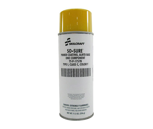 Skilcraft® 0084-331 SO SURE® Clear Yellow TT-P-1757, Type 1 & 2 Spec Alkyd One Component Primer Coating - 11.5 oz Aerosol Can