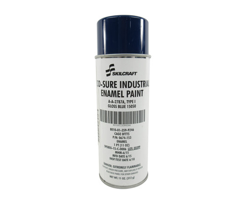 Skilcraft® 0674-153 ECO SURE® FS 15050 Gloss Blue A-A-2787A Type I Spec Industrial Enamel Paint - 11 oz Aerosol Can - 12 Each