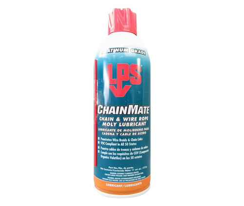 LPS® 02416 ChainMate Dark Gray Chain & Wire Rope Moly Lubricant - 11 oz Aerosol Can