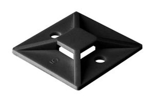 HellermannTyton MB3A0C2 Black Polyamide 18-30lb .75" x .75" Adhesive Base Cable Tie Mount - 100/Pack