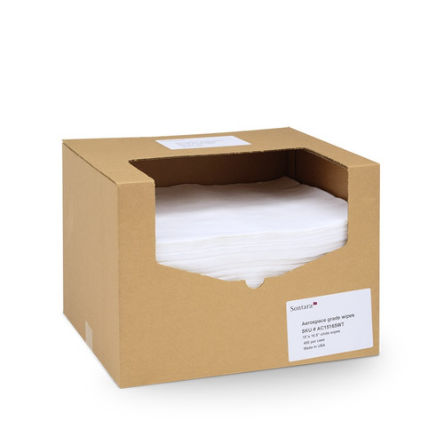 Sontara® AC 15165 WT White 15" x 16.5" Aerospace Grade Wipes - 400 Flat Sheet Box - 16/Box