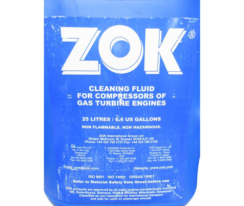 ZOK® mx Concentrated Clear MIL-PRF-85704C/MSSR 9914 Spec Turbine Engine Compressor Cleaner - 6.6 Gallon Pail