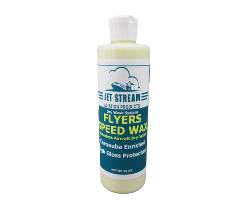 JET STREAM® FSW01 FLYERS SPEED WAX™ Pale Yellow Carnuba Enriched Waterless Aircraft Dry-Wash - 16 oz Bottle