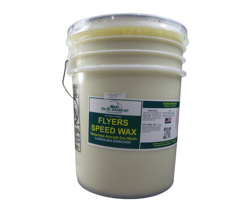 JET STREAM® FSWP5 FLYERS SPEED WAX™ Pale Yellow Carnuba Enriched Waterless Aircraft Dry-Wash - 5 Gallon Pail