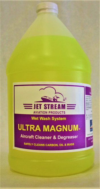 JET STREAM® UMG1 ULTRA MAGNUM™ Yellow Concentrate Aircraft Carbon Soot Cleaner & Degreaser - Gallon Jug - 12/Case