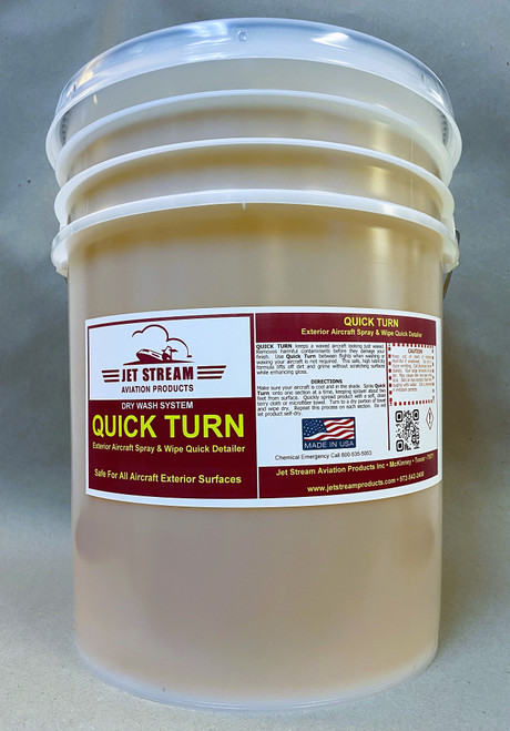 JET STREAM® JSQTP5 QUICK TURN™ Yellow Exterior Aircraft Spray & Wipe Quick Detailer Wash - 5 Gallon Pail