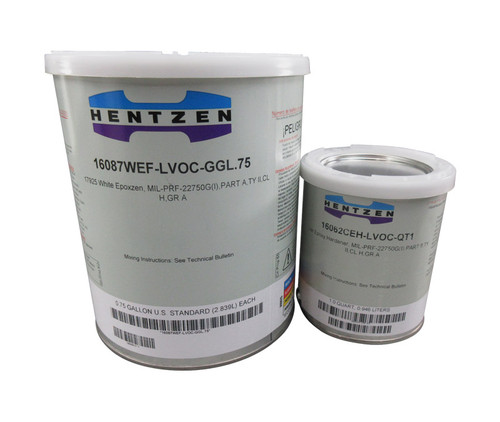 HENTZEN 16087WEF-LVOC Epox-Zen™ FS#17925 White MIL-PRF-22750G TY II CL H GR A Spec Epoxy-Polyamide Top Coat - 1.25 Gallon Kit