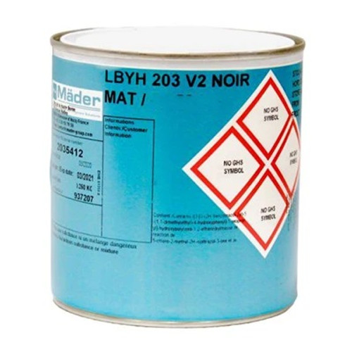 MÄDER AERO LBYH 203 V2 Matte Black PART-A Waterborne Anti-Erosion Top Coat - 0.9 Kg Can