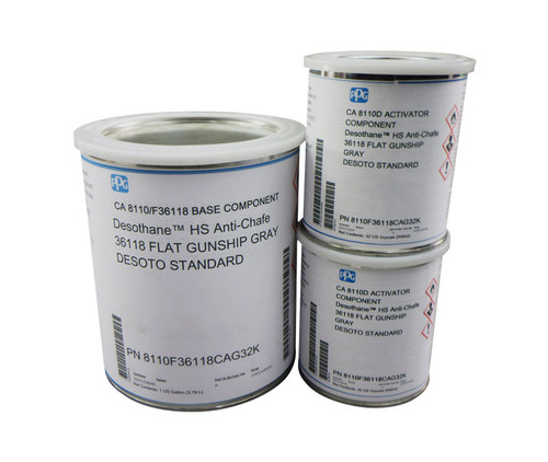 PPG® Desothane® CA8110/FS#36118 Gray DeSoto Standard Spec Flat Anti-Chafe Topcoat - Gallon Kit - 10 Each