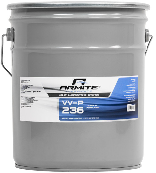 Federal Specification VV-P-236A(2) Reddish Technical Petrolatum Light Lubricating Grease - 35 lb Pail