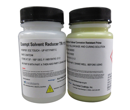 AkzoNobel Aerodur® 4105P001/EC-275/TR-115 Yellow TM3403 REV A Type II Class C Spec Corrosion Resistant Epoxy Primer - 2 oz Touch-Up Kit - 96/Case