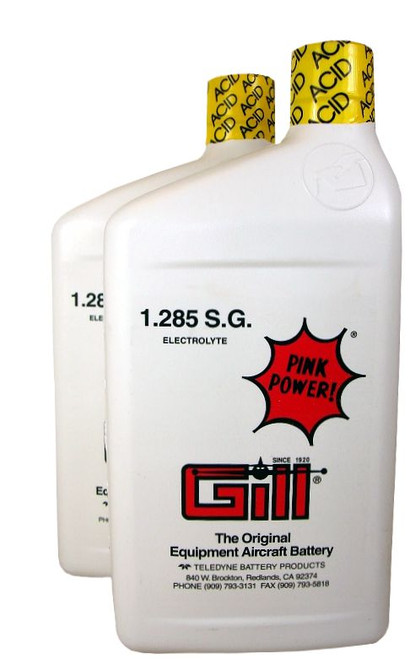 Gill 2 Quart Pack Aircraft Battery Electrolyte Fluid