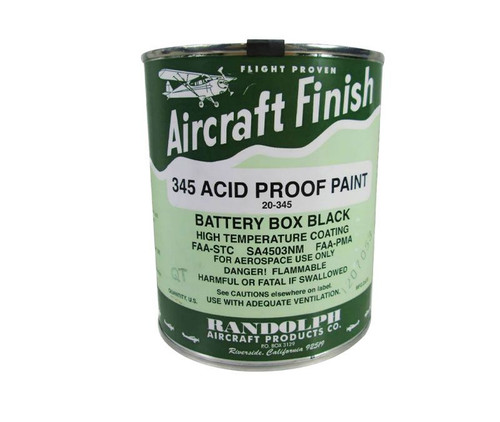 RANDOLPH 345 Black Acid Proof Battery Box Paint - Quart Can