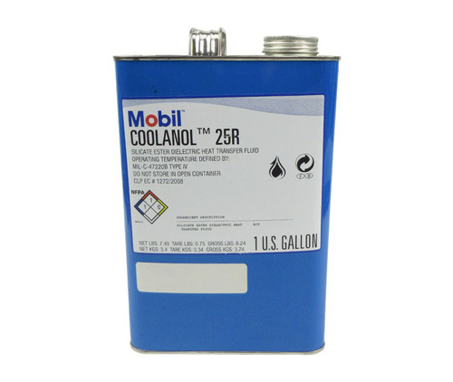 Mobil™ COOLANOL™ 25R Amber MIL-C-47220B Type IV Spec Silicate Ester Dielectric Heat Transfer Fluid - Gallon Can