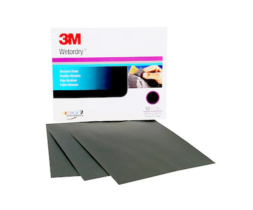 3M™ 051131-02034 Wetordry™ 401Q Black 1000 Grit 9"x11" Abrasive Sheet - Carton of 50