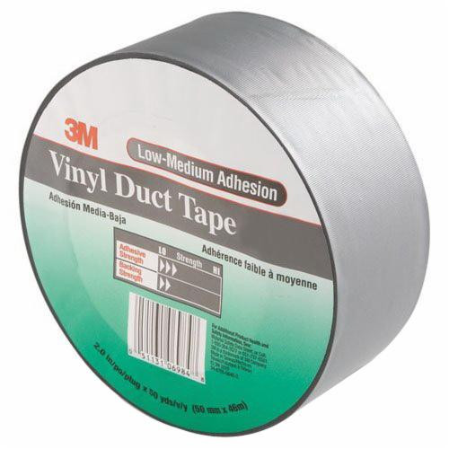 3M™ 051131-06984 Gray 3903 Vinyl 6.5 Mil Duct Tape - 2" x 50 Yard Roll - 24/Case