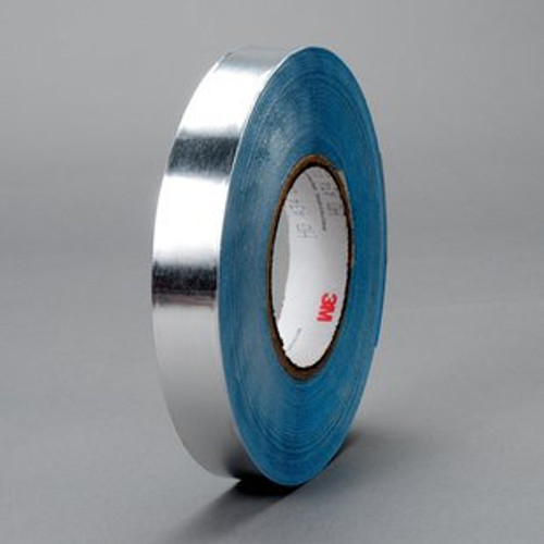 3M™ 051138-95640 Silver 435 13.5 Mil Vibration Damping Aluminum Foil Tape - 2" x 36 Yard Roll - 18 Each