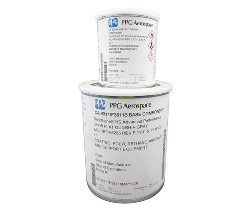 PPG® DeSoto® CA9311/FS#36118 Gray MIL-PRF-85285 Type I & IV Spec Fluoropolyurethane Topcoat - Gallon Kit