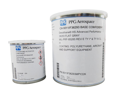 PPG® DeSoto® CA9311/FS#36293 Gray MIL-PRF-85285 Type I & IV Spec Fluoropolyurethane Topcoat - Gallon Kit