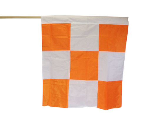 Safety Flag APF60 Orange/White Checkered 36" x 36" Airport Flag Mounted on 60" Dowel